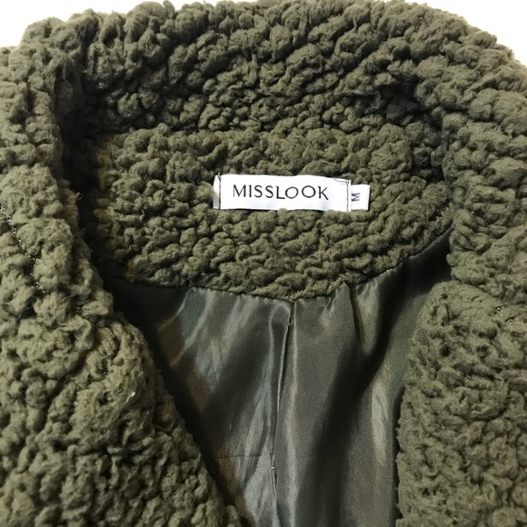MISS LOOK ⚜️ Green Sherpa Jacket - Picture 5 of 8